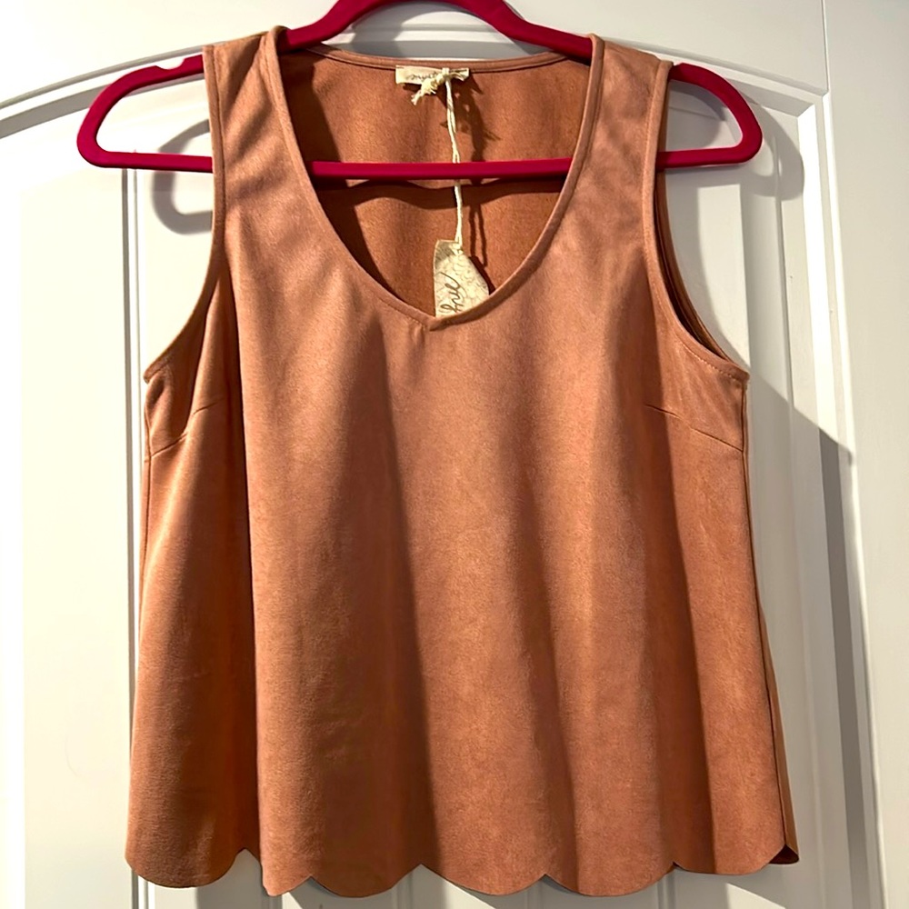 Mystique pink suede tank SZ Small